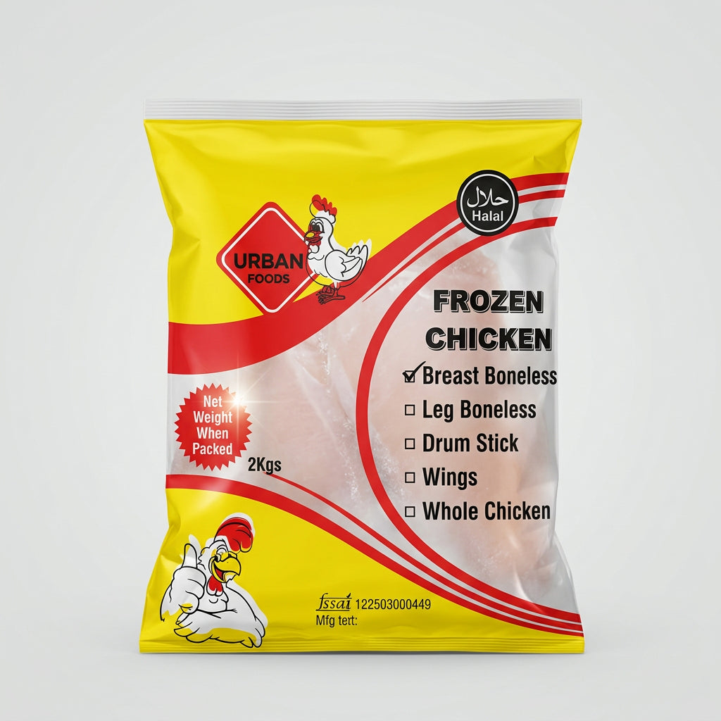 Urban Foods Chicken Fresh Frozen Boneless Chicken 2KG