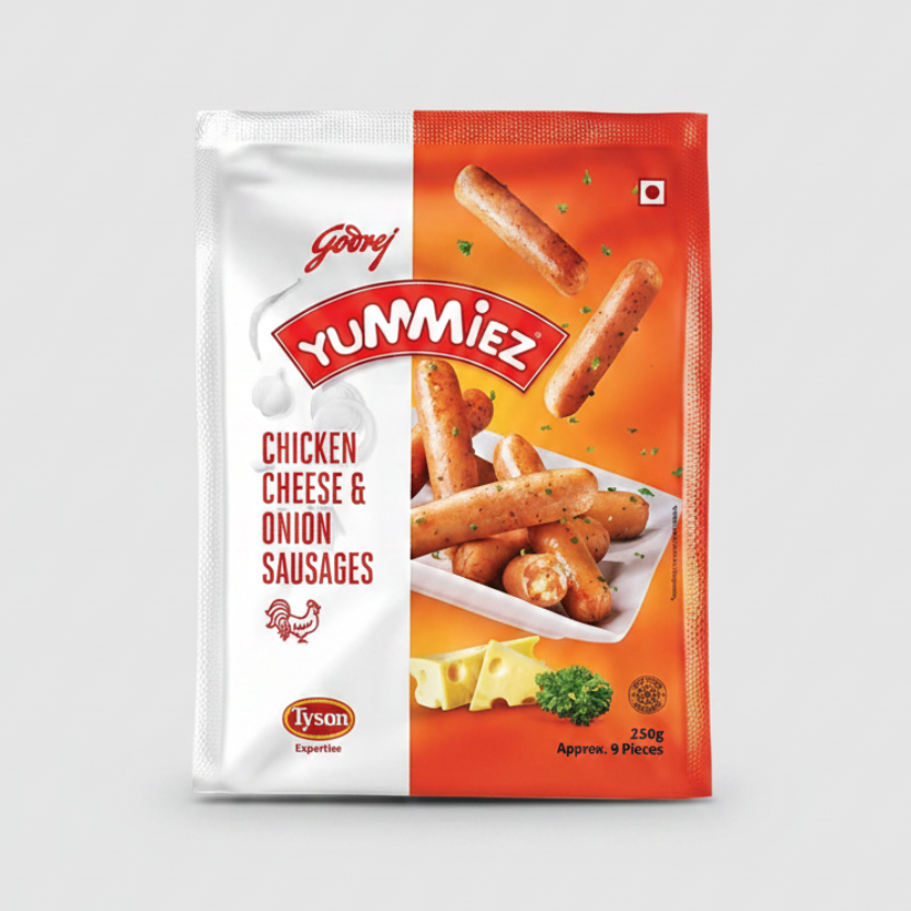 Yummiez Chicken Cheese & Onion Sausage 250g