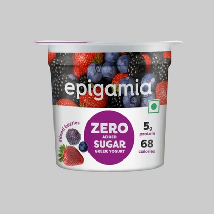 Epigamia Zero Added Sugar Greek Yogurt Mixed Berries 85g
