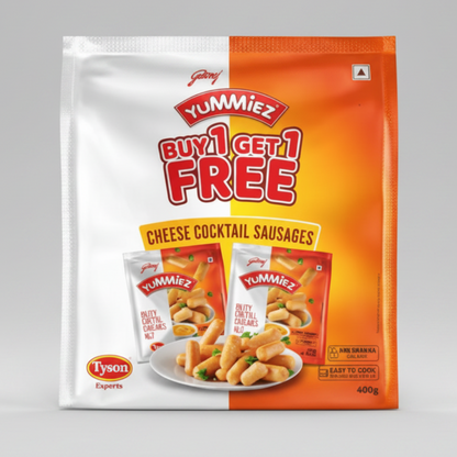 Yummiez Chicken Cheese Cocktail Sausages (400g)