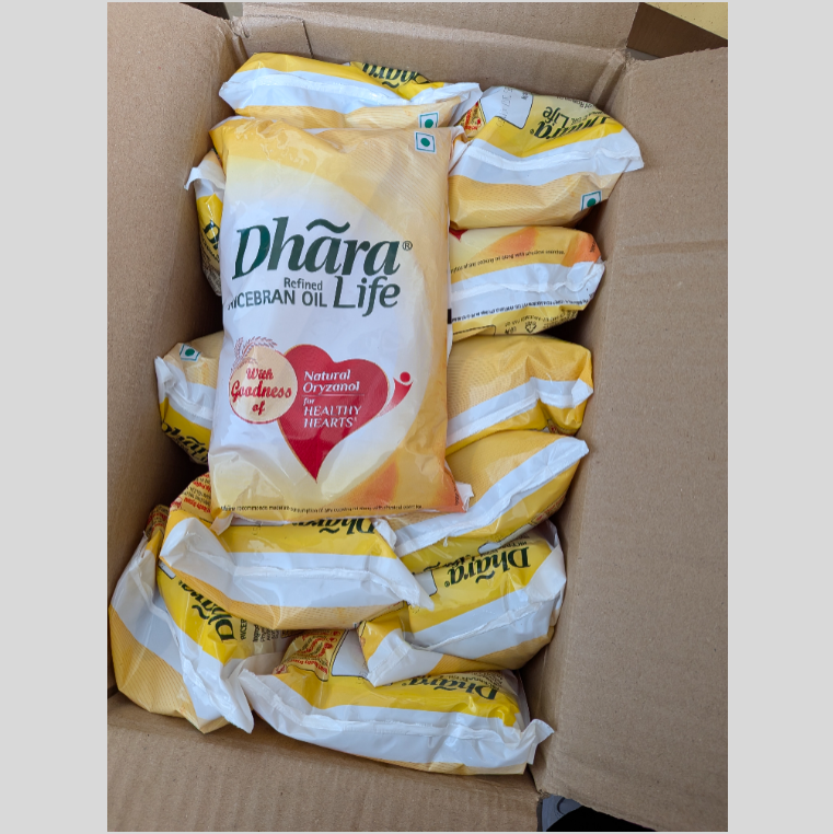 Dhara Life Refined Rice Bran Oil 1L Case (1x12)