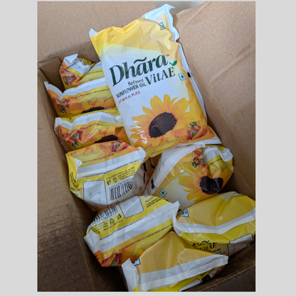 Dhara Refined Sunflower Oil 1L Case (1Lx12)
