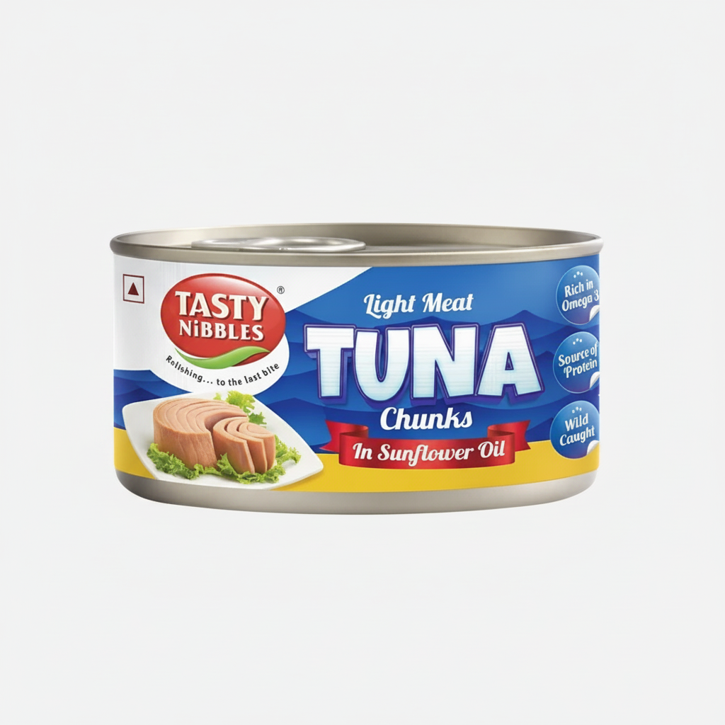 Tasty Nibbles Light Meat Tuna in Sunflower Oil (185g)
