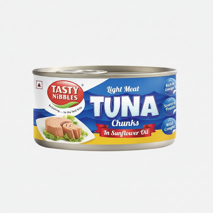 Tasty Nibbles Light Meat Tuna in Sunflower Oil (185g)