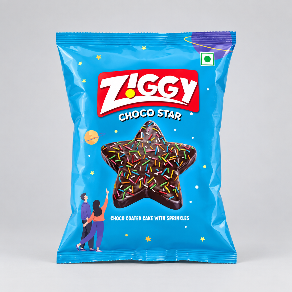 Ziggy Choco Coated Cake with Sprinkles 45g