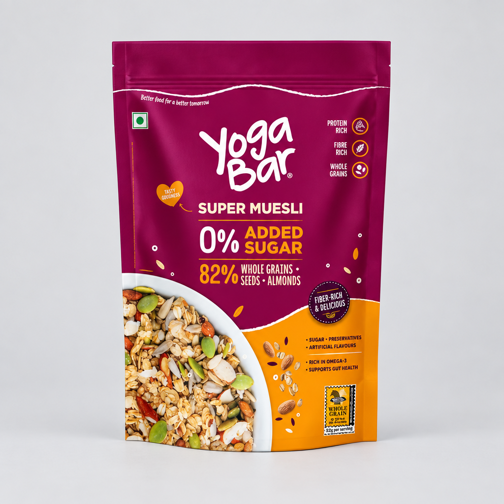 Yoga Bar Super Muesli 0% Added Sugar Multi Grains+Seeds+Nuts & Dry Fruits 400g