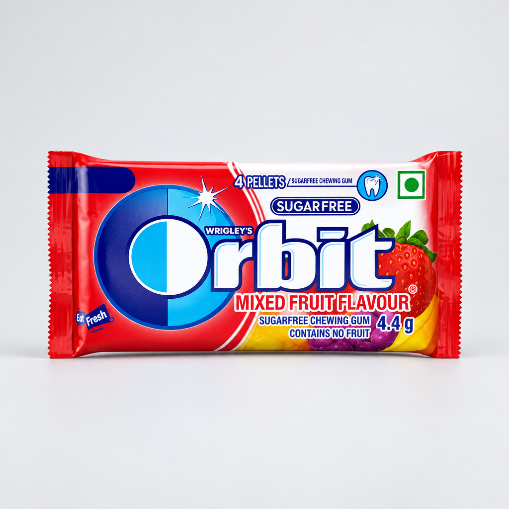 Orbit Mixed Fruit Flavour Chewing Gum 3.3g