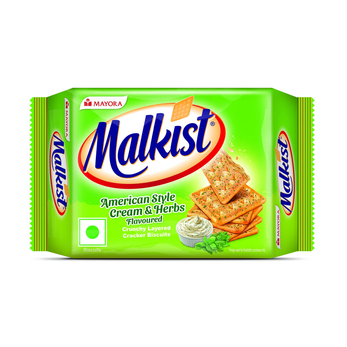 Malkist American Style Cream & Herbs Flavoured Cracker Biscuits 75g