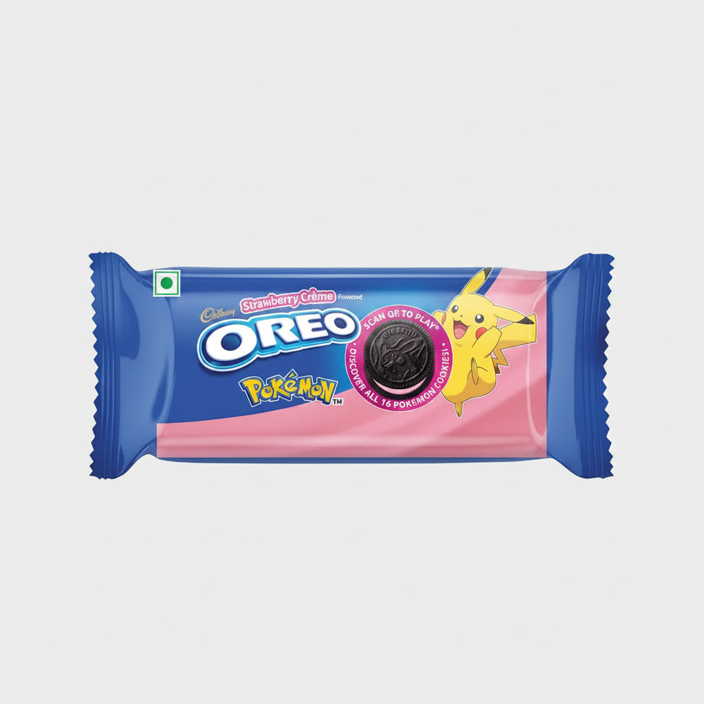 Oreo Strawberry Creme Flavoured Chocolatey Sandwich Biscuits (41.75g)