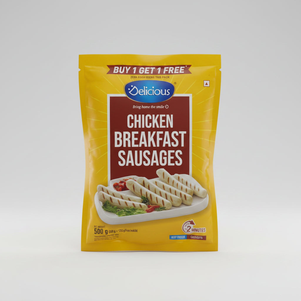 Delicious Chicken Breakfast Sausages Buy 1 Get 1 Free (250g)