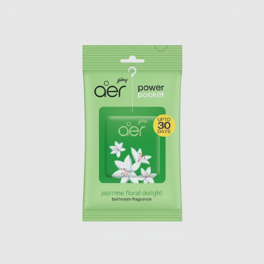 Godrej Aer Power Pocket Bathroom Fragrance Jasmine Floral Delight (10g)