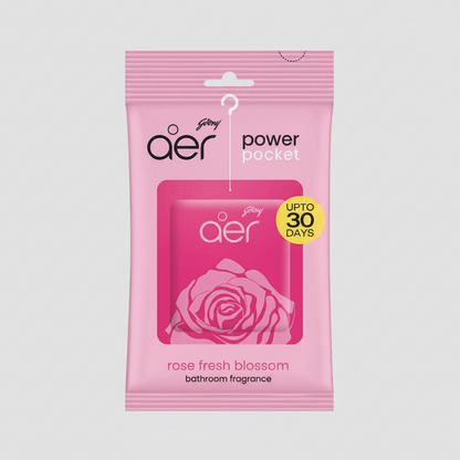 Godrej Aer Power Pocket Bathroom Fragrance Rose Fresh Blossom (10g)