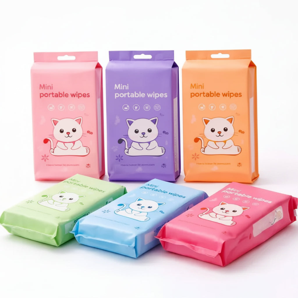 Mini Portable Wipes Pink (8Packs)