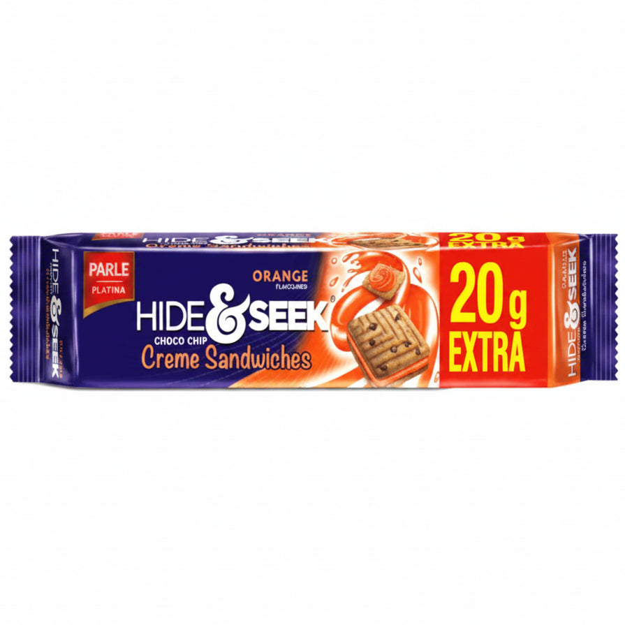 PARLE Hide and Seek Choco Chip Fab Orange Cream Filled (125g)