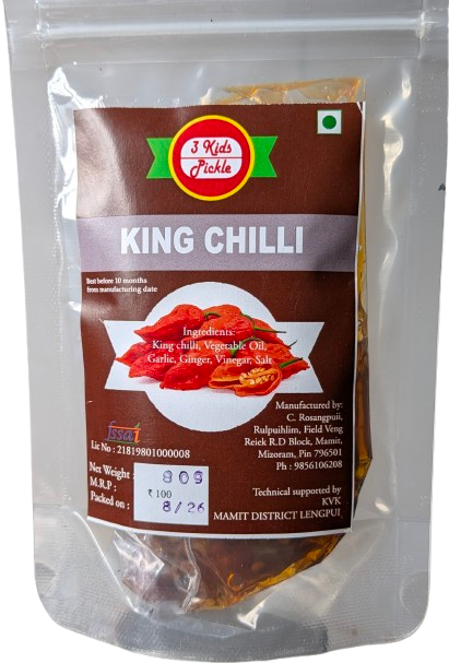 3 Kids Pickle King Chilli 80g
