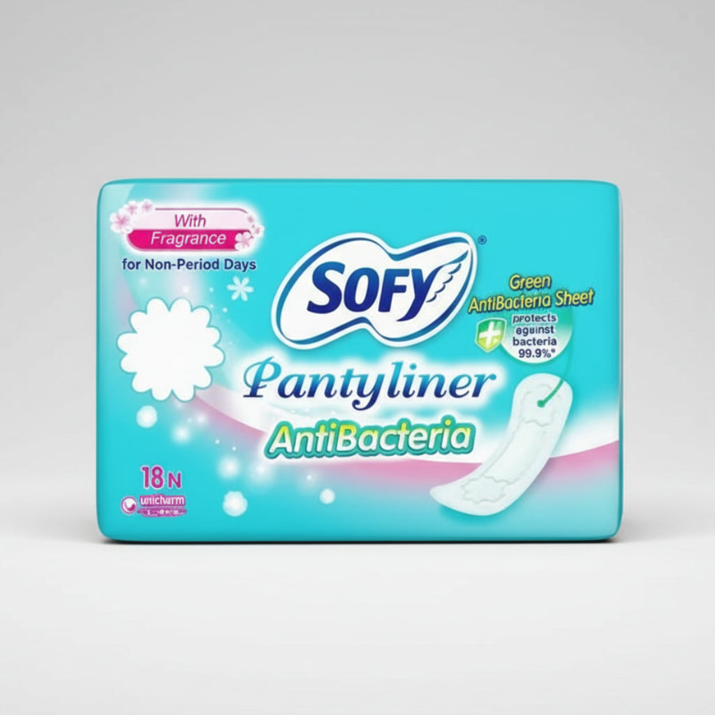Sofy Antibacteria Pantyliner Prevents Spotting (18 Pcs)